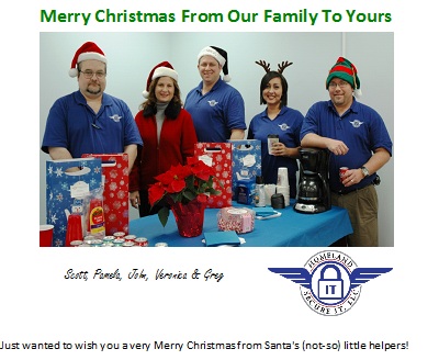Merry Christmas from Homeland Secure IT, LLC's staff!